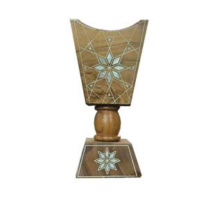Ramadan Eid Special 2026 Religious Spring Eco-Friendly Mango Wood Sea Shell Bakhoor <b>Burner</b> <b>Incense</b> Holder Mother Pearl Madhkan - Product Image 4