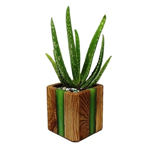 Maceta de madera Wishing Well maceta Decoración de jardín de patio trasero Macetas de madera creativas macetas de flores de corteza jardín - Product Image 1