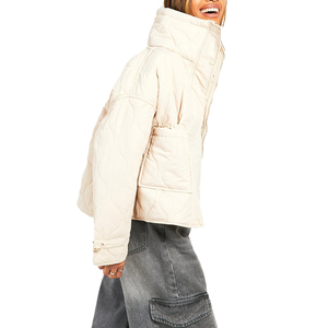 OEM <b>Winter</b> Puffer Jacket <b>Women's</b> Warm Breathable Dyed Cotton <b>Padded</b> Solid Zipper Embroidery Quilted Regular <b>Coat</b> 2026 - Product Image 5