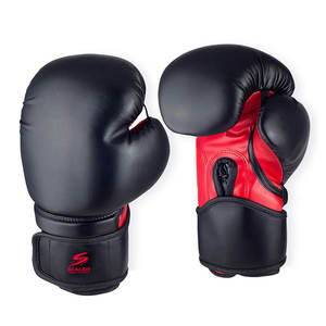 Gants de boxe en cuir haute densité pour un entraînement sûr avec doublure imperméable et résistante à la transpiration et système d'aération unisexe - Product Image 1