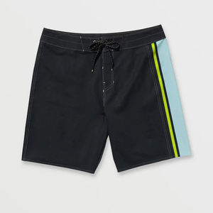 Shorts de bain pour hommes à séchage rapide et respirants, avec logo frontal, blocs de couleur, rayures latérales, style boardshorts et caleçons de plage - Product Image 1