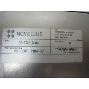 novellus 02-034310-00 MOD CONT, P100/16M - อุปกรณ์และชิ้นส่วนเซมิคอนดักเตอร์มือสองระดับโลกที่เชื่อถือได้ - Product Image 1