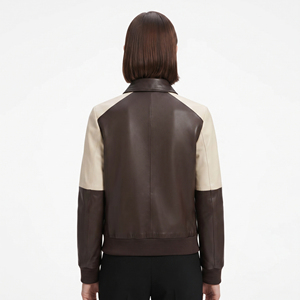 Veste bomber en cuir pour femme, veste bomber en cuir véritable de qualité supérieure, veste bomber en cuir de haute qualité pour femme - Product Image 2