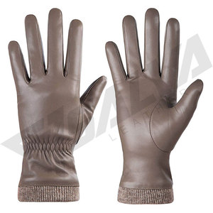 High Quality Winter Women's Lambskin Leather <b>Gloves</b> With <b>Wool</b> Cashmere Fleece Lining For Driving And Sports - Product Image 2