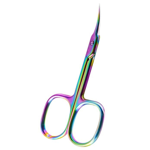 Ciseaux à cuticules et à ongles de haute qualité, durables, de forme incurvée, finition arc-en-ciel, tendance, OEM ODM, prix de gros. - Product Image 1