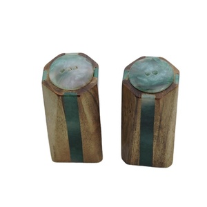 Herramientas de especias de madera y resina, juego de sal y pimienta de nuevo diseño, 2 uds. - Product Image 1