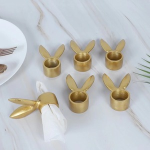 Modern Gold Bunny Ear <b>Napkin</b> Rings Set For <b>Easter</b> Table Decor Elegant Matte Gold Rabbit Ear <b>Napkin</b> Holder - Product Image 6
