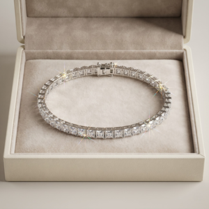 Luxury 9K 14K 18K Solid Gold Princess Cut Moissanite Tennis Bracelet Custom Luxury Jewelry <b>for</b> <b>Men</b> Women OEM ODM Wholesale - Product Image 4