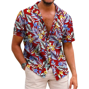 Chemise Hawaïenne en Satin de Coton de Haute Qualité, Impression Numérique, Manches Courtes, Décontractée, Col Revers, pour Hommes, Été - Product Image 5