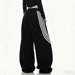 Women's Wide Leg Sweatpants Floral Embroidered Drawstring Waist Ankle <b>Toggle</b> Casual Loose Fit Comfortable Breathable Daily Wear - Product Image 2