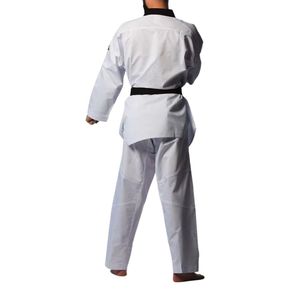 Ensemble veste et pantalon de taekwondo gris, col en V, professionnel, polyester/coton, séchage rapide, respirant, tenue d'entraînement - Product Image 2