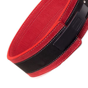 Ceinture de musculation en cuir noire et rouge disponible en gros pour l'entraînement de force - Product Image 6