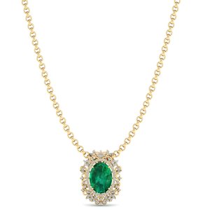 REYES New Design Fine Jewelry Luxury 14K 18K <b>Solid</b> <b>Gold</b> Moissanite <b>Pendants</b> Oval Cut 11.67 Carat Emerald Gemstone <b>Pendants</b> - Product Image 6