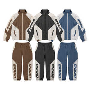Premium Quality Custom Design Whole Nylon Windbreaker Zipper Jacket With Matching Pants Men's Tracksuit Breathable Men's <b>Set</b> - Product Image 5