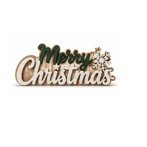 Panneau en bois Joyeux Noël avec rennes et étoile, décoration artisanale traditionnelle - Product Image 6