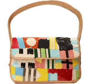 Bolso de hombro decorativo multicolor con bordado de cuentas para mujer, bolso cruzado moderno para eventos, fiestas, regalos, bolso de moda. - Product Image 1