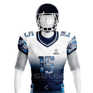 Uniforme de football américain personnalisé de haute qualité, respirant, imprimé, à manches courtes, tissu pour hommes en vente - Product Image 4