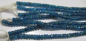Perles d'apatite néon naturelle facettées rondes de 5-6 mm, brin de 13 pouces de long - Product Image 3