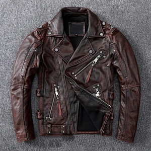 Brando Design Men's Genuine Leather <b>Jacket</b> Windproof Breathable Eco-Friendly Lightweight Winter - Product Image 1