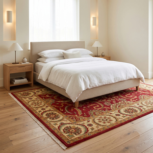 Tapis décoratif DECORDEC en laine écologique beige ivoire, antidérapant, à rayures fines horizontales irrégulières, moderne, tufté à la main, à poils épais - Product Image 3