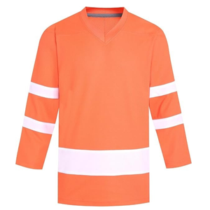 Camiseta Minimalista de Hockey, Estilo Urbano, Cuello en V, Manga Larga, Hip Hop, para Hombre, Color Naranja - Product Image 4