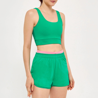 Ensemble short et débardeur de pickleball sportif et élégant en jersey uni, confortable, séchage rapide, respirant, tenue streetwear performante pour femme avec patchs