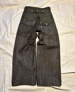 Jean en denim délavé foncé pour homme, taille haute, coupe ample, jambe large, en coton, style décontracté automne, prix de gros 2026 - Product Image 2