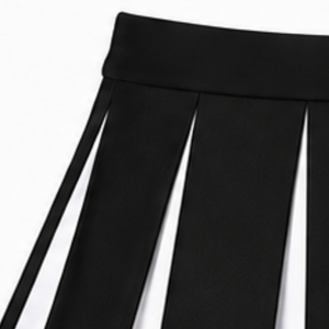Jupe plissée noire avec rayures blanches pour équipe scolaire, costume de danse, tenue de performance athlétique, uniforme - Product Image 3
