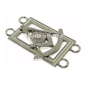 Collar de Cadena de Metal Plateado DELUXE PAST MASTER para Regalia Masónica, con Forro de Terciopelo AZUL, Tela de Alta Calidad, Collar de Cadena Personalizado - Product Image 2