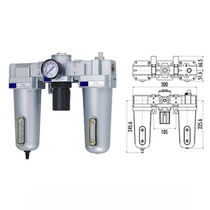 Unidad de control de aire FRL de tipo resistente, regulador neumático, filtro de aire, unidad FRL de control de aire de 3/4 "y 1" - Product Image 1