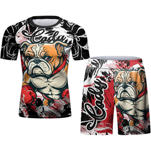 Men's Dragon Print Rash Guard Set Short Sleeve Quick Dry <b>Athletic</b> Training Kit Sublimation Printed Sport Wear - Product Image 6
