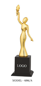 Elegant Office Metal Statue Graceful Lady Dial Shape Professional Workspace Desk Decor In Golden Silver Copper Bronze Finishes - Product Image 4