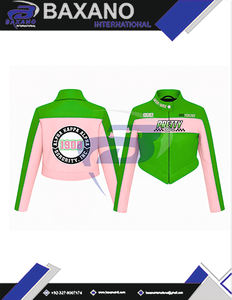 อัลฟ่า |   คาปา |   เสื้อแจ็คเก็ตหนัง PU ยี่ห้อ Alpha AKA Sorority คุณภาพสูง ทรงครอปเข้ารูป สไตล์เรซซิ่ง  รับสั่งทำโลโก้ได้ - Product Image 4