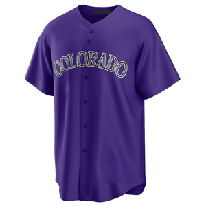 Classical Trends Purple <b>Baseball</b> Jersey Men's Short Sleeve Embroidered Logo Regular Fit All Seasons Apparel - Product Image 3