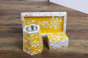 Ensemble de brûleurs à bakhoor PearlMajesty – Porte-encens de luxe en mosaïque de nacre pour une décoration intérieure raffinée - Product Image 4