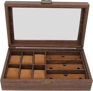 Boîte à montres en bois avec 10 emplacements, couvercle en acrylique, article cadeau, fabrication directe, boîte à montres en bois de luxe sur mesure, prix de gros - Product Image 4