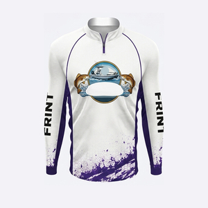 Maillot de pêche unisexe à manches longues, respirant, séchage rapide, UPF 50, en polyester, avec fermeture éclair, personnalisable, pour la pêche en bateau - Product Image 3