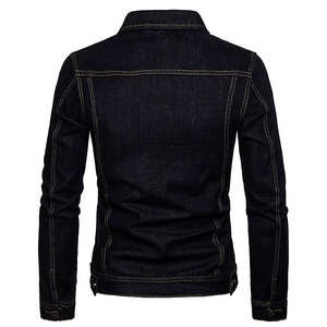 Wholesale High Quality <b>Men's</b> Cotton Jeans <b>Jacket</b> Turn Down Collar Casual Wear Regular Sleeve <b>Men</b> <b>Denim</b> <b>Jackets</b> - Product Image 2
