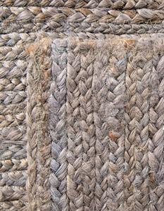 Handcrafted Gray Jute Square <b>Rug</b> Braided Natural Fiber Carpet <b>Boho</b> Farmhouse Floor Mat For Living Room - Product Image 4