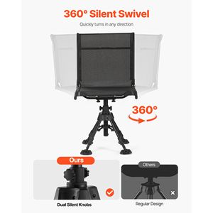 Sedia da Caccia Girevole a 360 Gradi Silenziosa, Struttura in Acciaio Resistente, Pieghevole e Portatile - Product Image 3