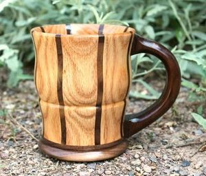 Handmade Wooden Mug Natural Solid Wood Coffee Cup Rustic Finish Eco Friendly Drinking Mug for Cafe Dining - Product Image 2