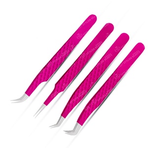 Pinzas de extensión de pestañas antiestáticas personalizables Herramienta DE BELLEZA DE ACERO INOXIDABLE personalizada para aplicación de pestañas postizas - Product Image 1