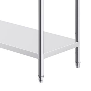 โต๊ะทำงานสแตนเลสขนาด 72 x 36 นิ้ว สำหรับครัวเชิงพาณิชย์ โต๊ะเตรียมอาหารแบบหนาพิเศษ โต๊ะเตรียมอาหารโลหะ ขนาด 24 นิ้ว - Product Image 4