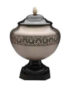 Urne funéraire américaine de luxe élégante en laiton, écologique, durable, argentée, 100% naturelle, pour cendres humaines adultes 200/220 - Product Image 5