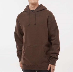 Sweat-shirt à capuche pour homme avec logo personnalisé, en coton molletonné marron, coupe classique, imprimé sur le devant, idéal pour l'automne - Product Image 4