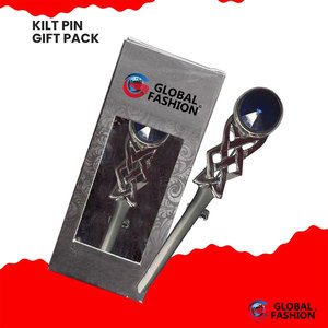 Nuevo Pin para Kilt con Espada Celta Escocesa Tradicional, Acabado Cromado, con Piedra (Azul) - Product Image 6