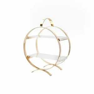 Elegant Round Metal <b>Cake</b> <b>Stand</b> Rotating Tiered Dessert Display Cupcake Holder Wedding Birthday Party Serving Tray - Product Image 3