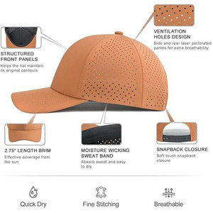 Latest Design Unisex Breathable 6-Panel Baseball <b>Cap</b> Quick Dry Breathable Mesh Fabric Snapback Closure Spring Summer Sports <b>Cap</b> - Product Image 6