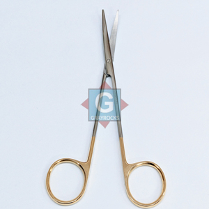 กรรไกรผ่าตัดเมทเซนบาุมด้ามทองคำขายดีที่สุด โค้งปลายทู่ ทำจากสแตนเลส - Product Image 1