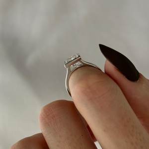 2 Carat Princess Cut E VVS2 Lab <b>Diamond</b> Solitaire <b>Ring</b>, Bezel Set Princess Cut <b>Diamond</b> Engagement <b>Ring</b> , IGI Certified - Product Image 5